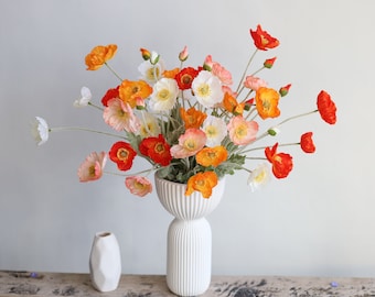 23&quot; Artificial Poppy Flowers, Silk Wildflowers, Red Poppies, Red Flowers/Poppy Decor/Gift/Floral Decor