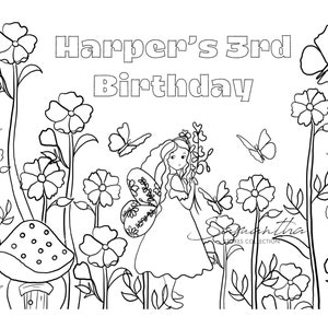 Editable Fairy Placemat for Coloring | Instant Digital Download | Print ...