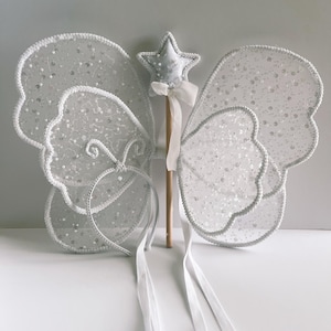 White Fairy wings | flower fairy wings | lace fairy wings | toddler fairy wings | butterfly wings | baby fairy wings | new born fairy wings
