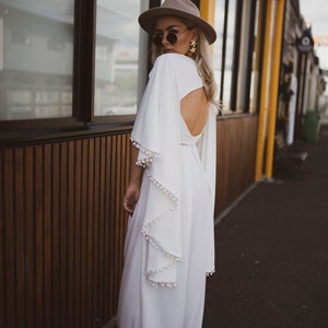 Bridal Jumpsuit, bridal jumpsuit white, bridal jumpsuit 2018, bridal jumpsuit with cape, bridal jumpsuit boho, bridal jumpsuit receptions, image 4