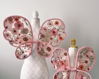 Roze feeënvleugels | bloemenfeeënvleugels | kanten feeënvleugels | feeënvleugels voor peuters | vlindervleugels | babyfeeënvleugels | feeënvleugels voor pasgeborenen