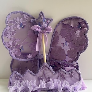 Purple Fairy wings | flower fairy wings | lace fairy wings | toddler fairy wings | butterfly wings | baby fairy wings | new born fairy wings