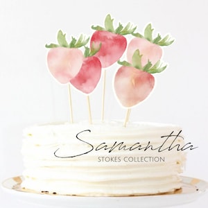 Beere erster Geburtstag Cake Topper , Beere erster Geburtstag Dekor , Beere erster Geburtstag druckbar