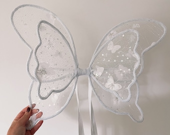 White Fairy wings | flower fairy wings | lace fairy wings | toddler fairy wings | butterfly wings | baby fairy wings | new born fairy wings