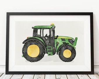 Tractor Nursery Art,Green Tractor art,boys nursery decor,transportation nursery decor,nursery decor boy,farm nursery decor,nursery was decor