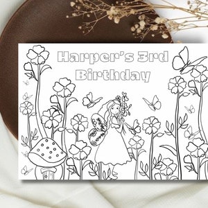 Editable Fairy Placemat for Coloring | Instant Digital Download | Print ...