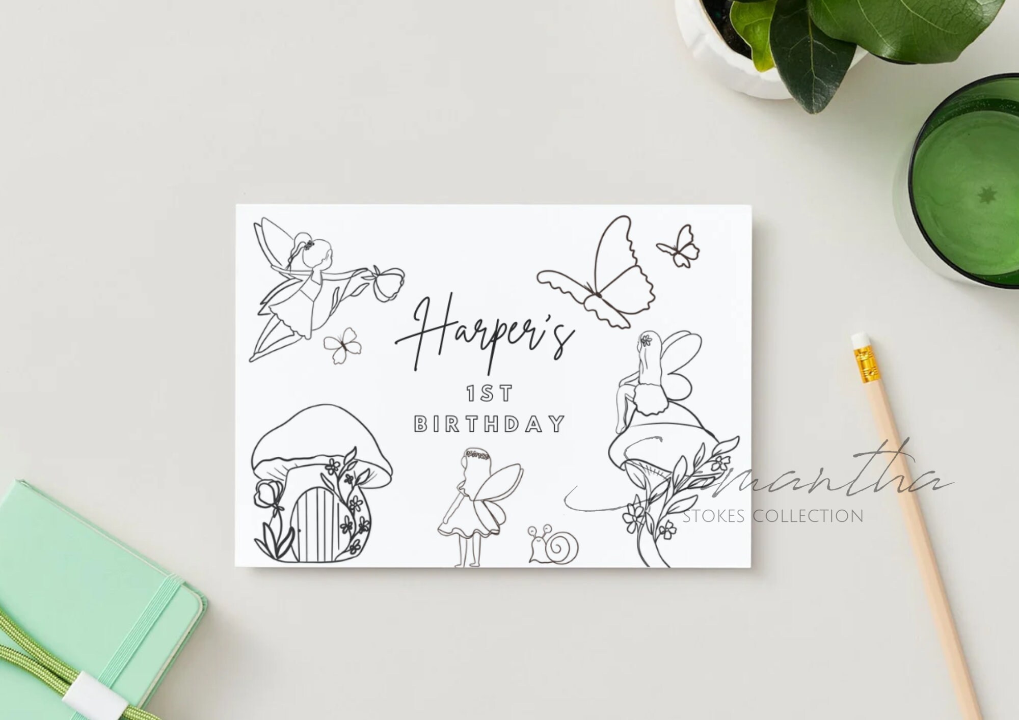 Editable Fairy Placemat for Coloring | Fairy First Birthday | Fairy ...