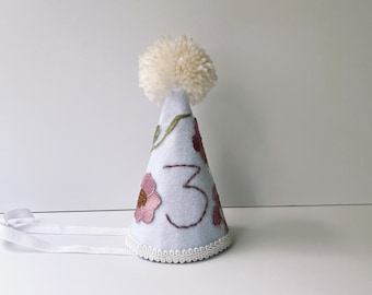 Birthday  party hat - add on (with embroidery number) custom party hat, first birthday hat