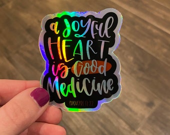 Joyful Heart Sticker Holographic Sticker Waterproof Sticker Hydroflask Sticker