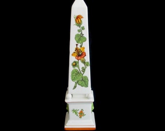 Vintage Italian Hand Painted Art Pottery Majolica Obelisk