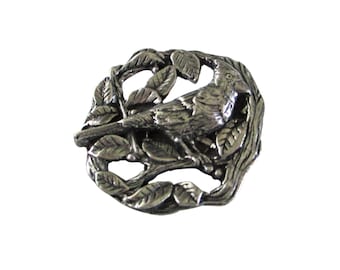 Vintage Birds & Blooms Pewter Cardinal Bird Brooch Pin Ltd. Ed. 1999