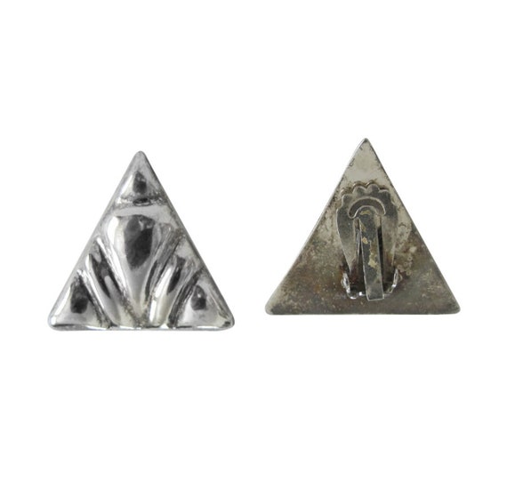 Alpaca Silver Triangle Earring Clips - image 2