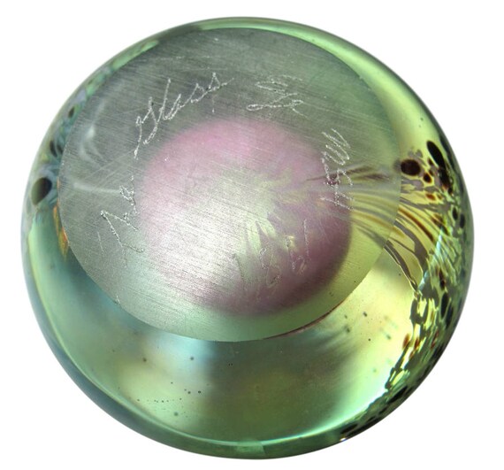 Vintage 1984 GES Glass Eye Studio Art Glass Paperweight 3