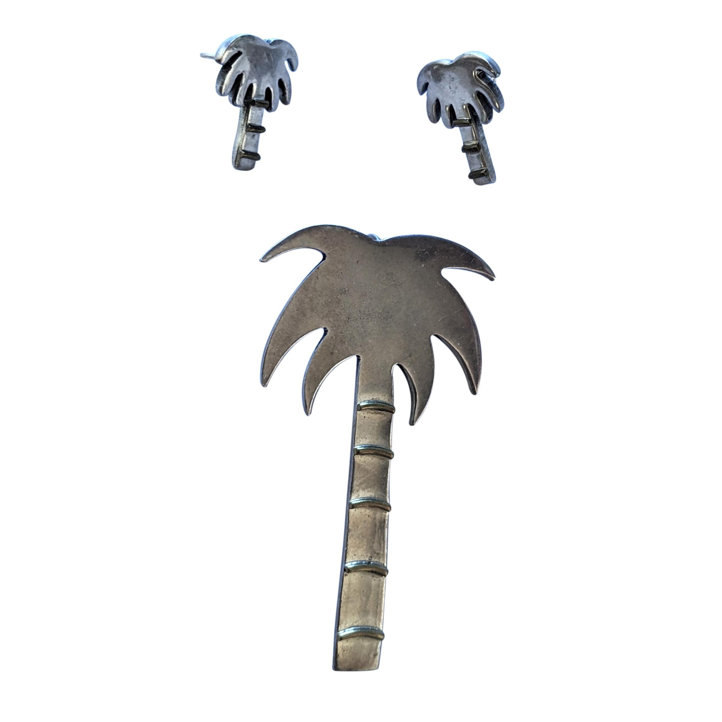 Vintage Sterling Silver Palm Tree Pendant Brooch & Post  Vintage Sterling Silver PalmTree Brooch/Pendant main image 0