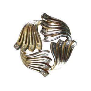 Vintage Jomaz Gold Wash & Rhinestone Brooch Pin