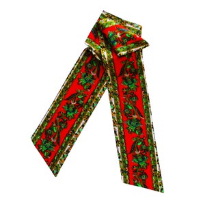 Vintage 60&#39;s Mod Long Acetate Sash Scarf Belt - Orange, Green & Black