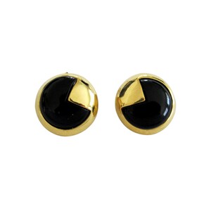 Vintage Kenneth Lane Gold Tone & Black Lucite Earring Clips