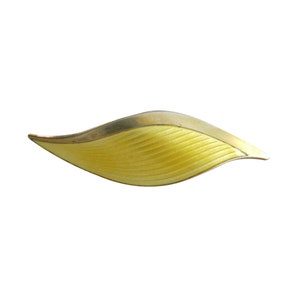 Albert Scharning Norway Sterling Silver with Yellow Guilloche Enamel Modernist Brooch Pin