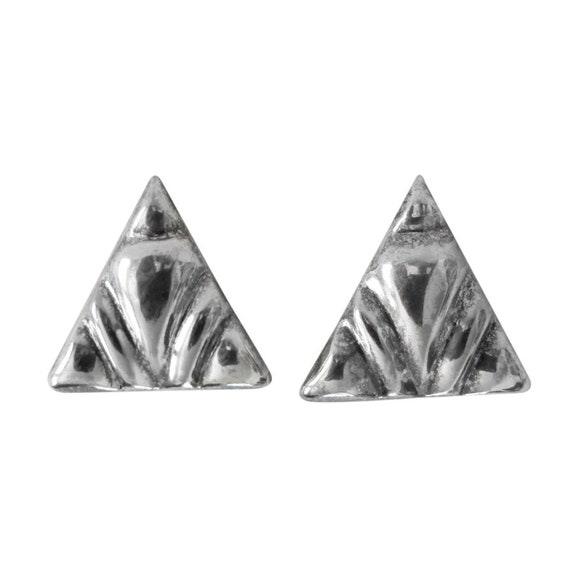 Alpaca Silver Triangle Earring Clips - image 1