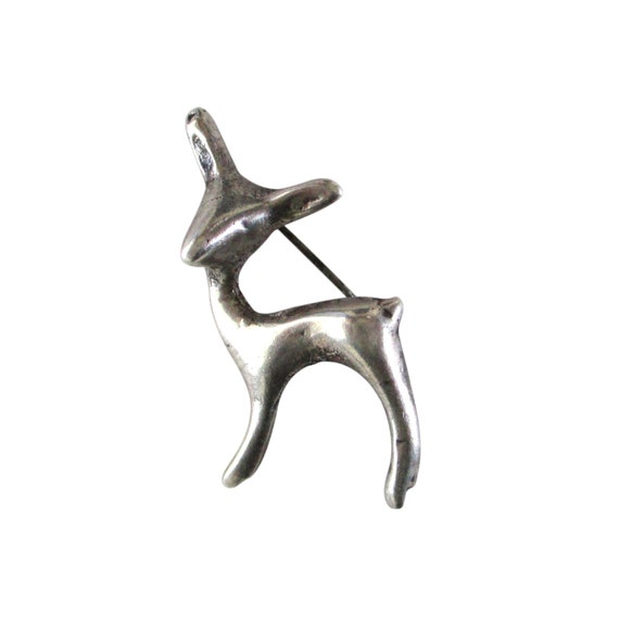 Vintage Art Deco Mexican Sterling Silver Deer Faw… - image 1