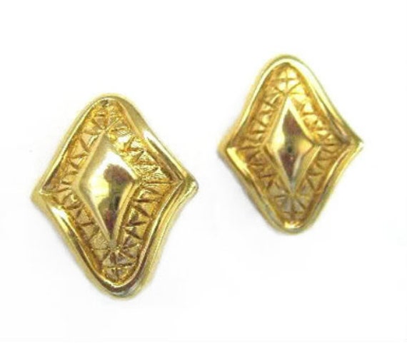 Vintage Courrèges Gold Tone Earring Clips - image 1