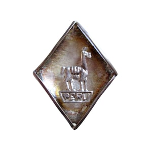 Sterling Silver Peruvian Peru Pendant Brooch with Llama