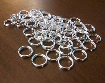 8mm Double Loop Jump Rings - 100pcs - Silver Plated - Double Loop - Bulk Jump Rings - Jewelry Supplies - Jewelry Making Supplies