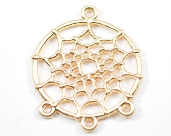 3 in one pack 24Kt Gold Plated Brass Micro Pave Zirconia Love,Happy,Dream Pendants