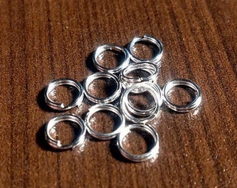 100 6mm Bright Silver Plated Double Loop Jump Rings, SHIPS FROM USA - #etsy - Bulk - Jewelry Findings - bin