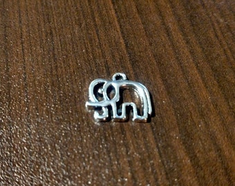 10pcs - 15mm x 17mm Silver Hollow Elephant  Charms - #etsy - bulk  charms - diy jewelry  - bracelet charms b29