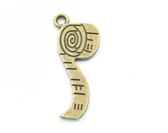 10 Tape Measure Charms Bronze Tone b69