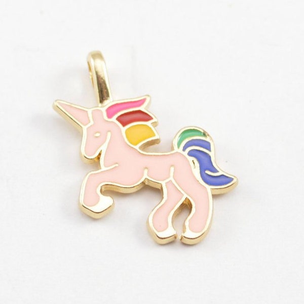 White & Pink Unicone Charm