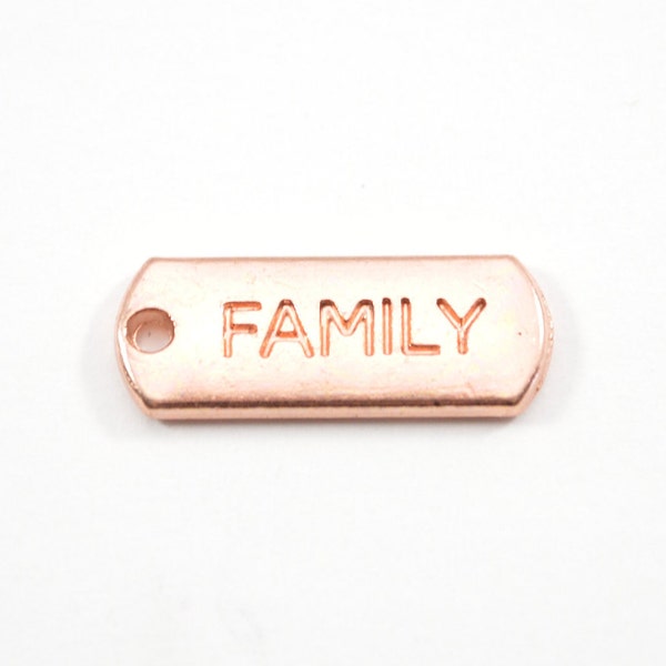 10 Copper Family Charms, 21mm x 8mm - Jewelry Supplies B2