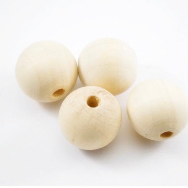 Natural Wood Spacer Bead, Unfinished Wood Bead, 10pcs, 25mm C