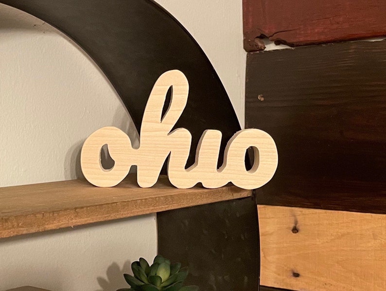 Unfinished poplar wood Ohio sign image 2