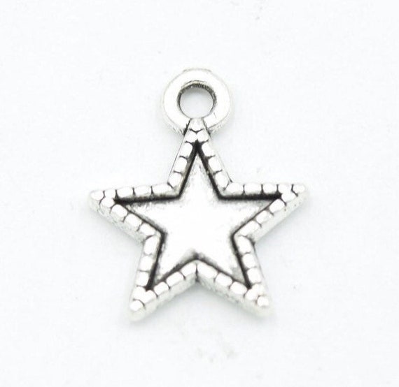 300 Antique Silver Star Star Charm For DIY Jewelry Making 15 12mm
