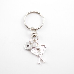 Personalized lacrosse keychain, lacrosse gift, team gift, girl's boy's lacrosse stick, hand stamped, key chain, custom, personalized