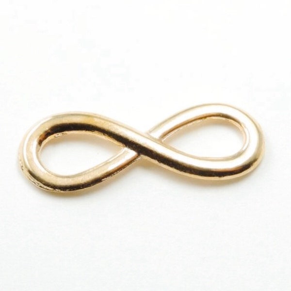 10 Gold Tone Infinity Charms, 23mm x 8mm, SHIPS FROM USA, Charm for Bracelet, Charm for Necklace, Charm in bulk, B88