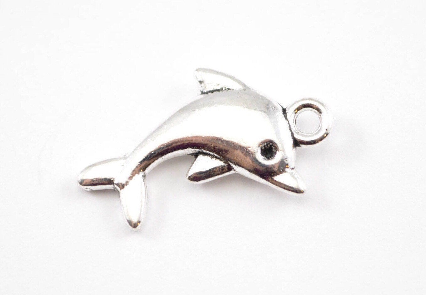 23mm Silver Yellow Plated Dolphin Charm