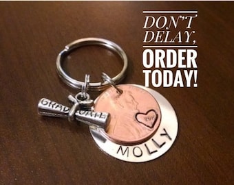 2023 Custom Stamped Graduation Key Chain - Penny Graduation Keychain - Graduation Gift - Graduation Present - Penny Keychain Personalized