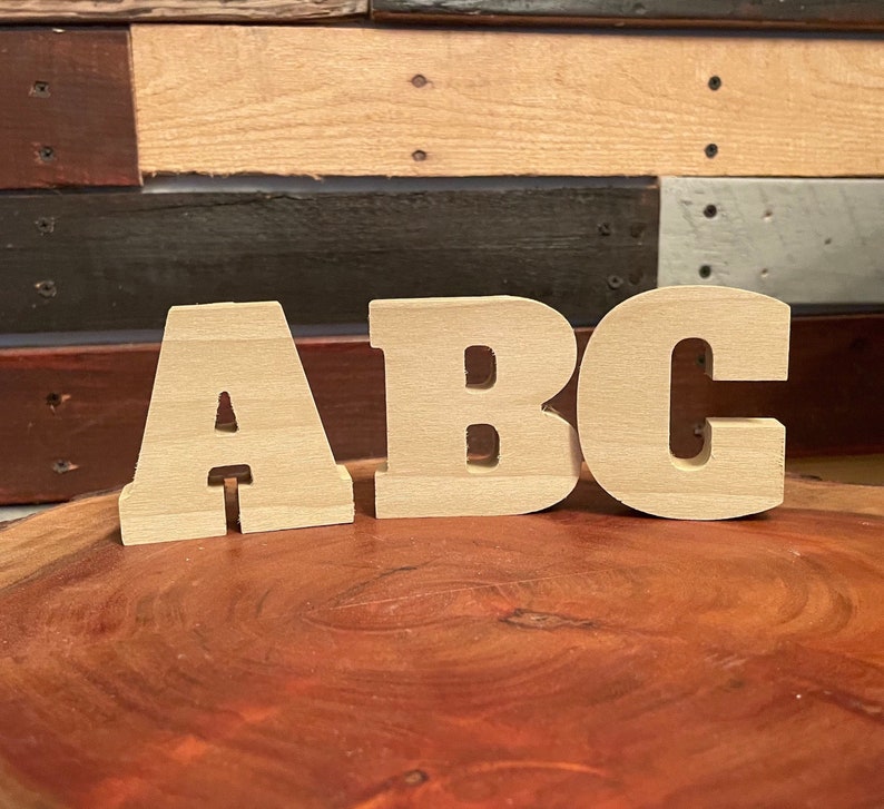 Chunky Wood Block Letters Unfinished Wood Letters 2 3/4 Etsy