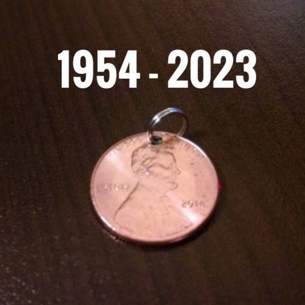 Lucky Penny Charm, 1953-2023 Great for Adding to a Keychain or Necklace