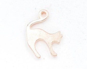 Details about   14K Rose Gold Sitting Cats Charm Pendant MSRP $154 