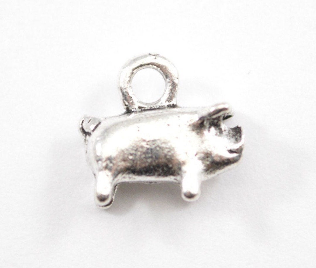 Sterling Silver Flying Pig Charm Necklace Bracelet / Animal