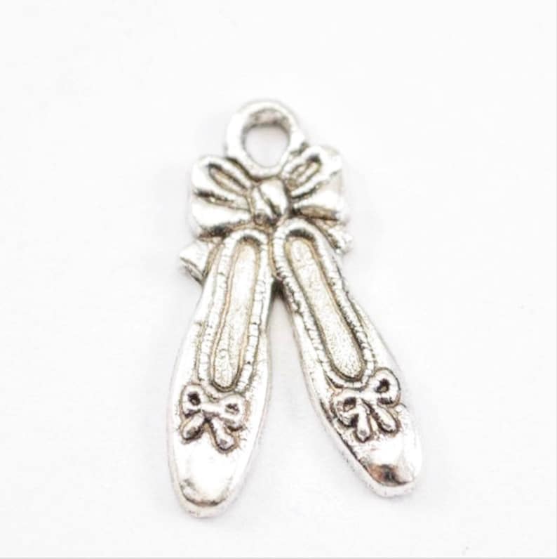 10pcs Silver Ballet Slipper Charms etsy Dancing Etsy