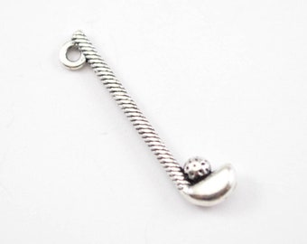 Silver Golf Club Charm Pendants 33x8mm - 10pcs - Antique Silver Bracelet Charm necklace charm in bulk Jewelry Supplies - Bulk Charms B14