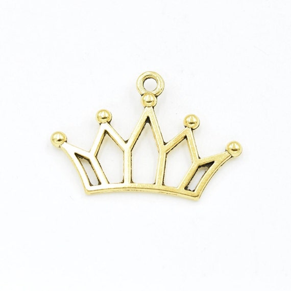 Gold crown charms best sale bulk