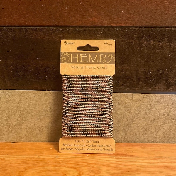 Black Brown braided hemp cord, 4mm, 9.84 feet, natural hemp cord c31