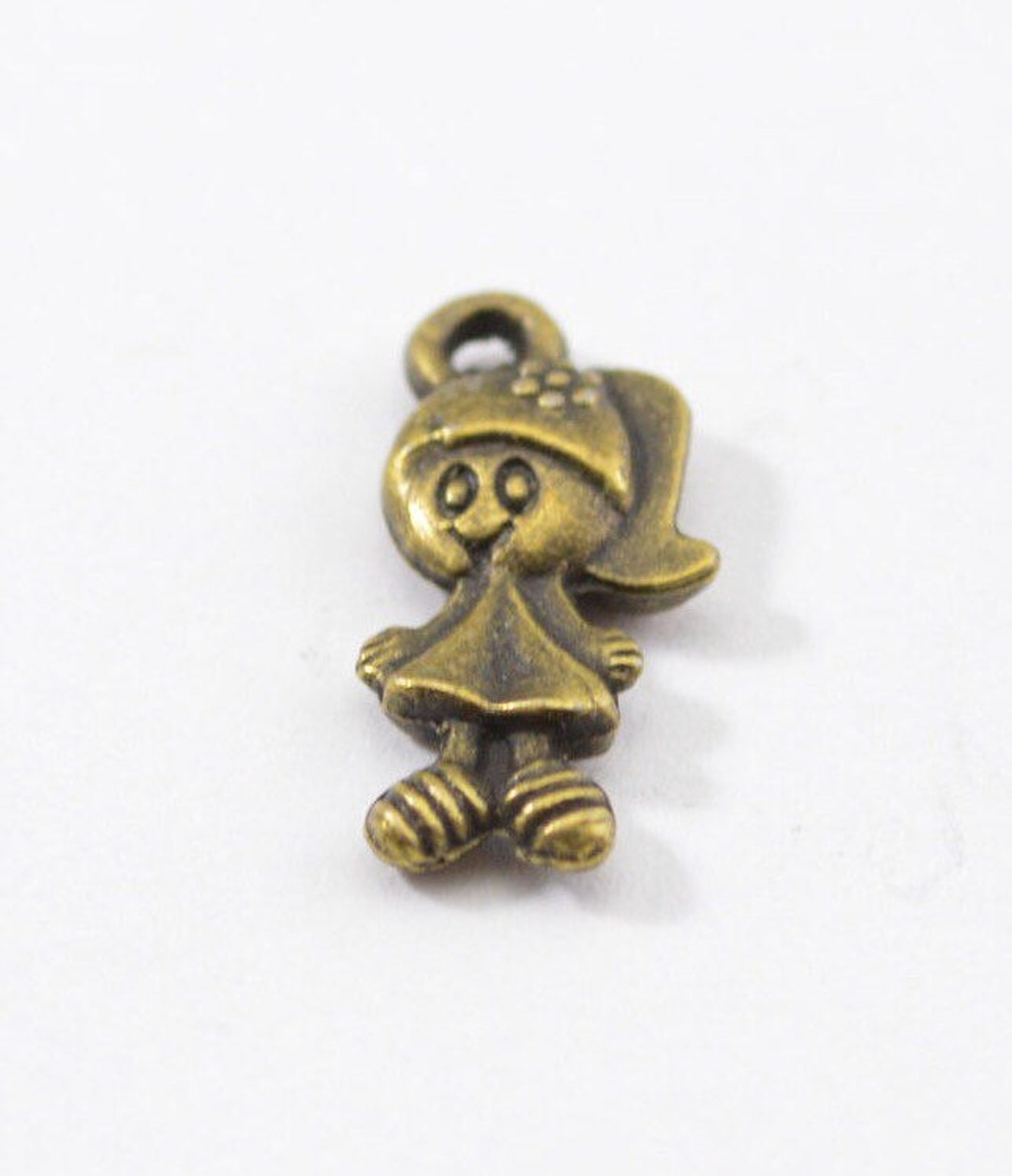 10 Bronze Little Girl Charms, 15mm X 8mm Antique Bronze Bracelet Charm, Necklace Charm, Charm in