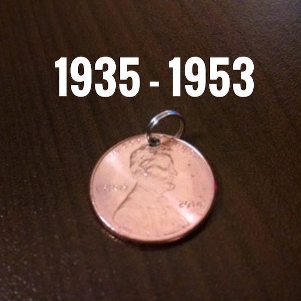 Lucky Penny Charm 1935-1953 Great for Adding to a Keychain or Necklace